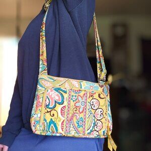 Vera Bradley Yellow Floral Paisley Purse